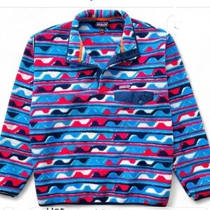 Rare Patagonia Synchilla Delta-Navy Blue Snap T Pullover Men’s XS